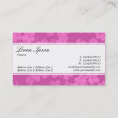 Middenband (gesneden) - script - Flowers Pink Visitekaartje (Achterkant)