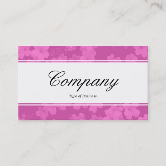Middenband (gesneden) - script - Flowers Pink Visitekaartje (Voorkant)