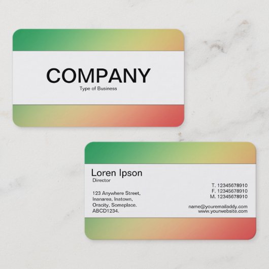 Middenband (gesneden) - Verloopgradiënt Grn, Yellw Visitekaartje (Voorkant / Achterkant)