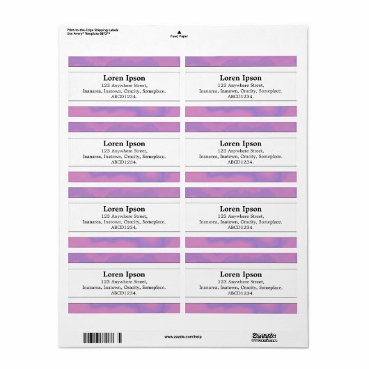 Middenband II - Lila marmer Etiket (Full Sheet)