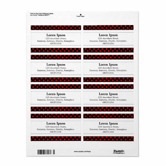 Middenband II - Rode Stippen Etiket (Full Sheet)