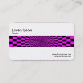 Middenband - Op Art Magenta en Black Visitekaartje (Achterkant)