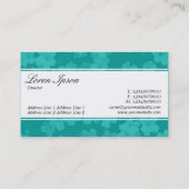 Middenband (rand) - Script - Bloemen Aqua Blue Visitekaartje (Achterkant)