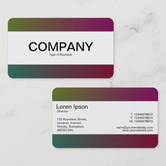 Middenband (rand) - Verloop Y,M,B,R, donker Visitekaartje (Voorkant / Achterkant)