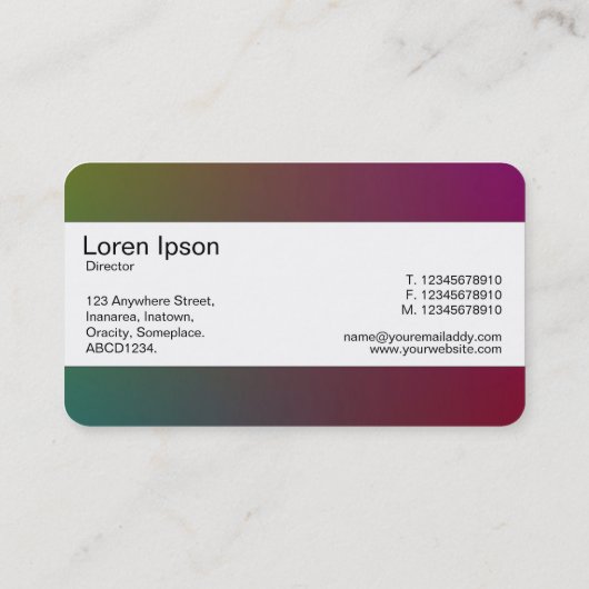 Middenband (rand) - Verloop Y,M,B,R, donker Visitekaartje (Achterkant)