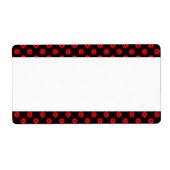 Middenband - Rode Bloemstippen Etiket (Voorkant)