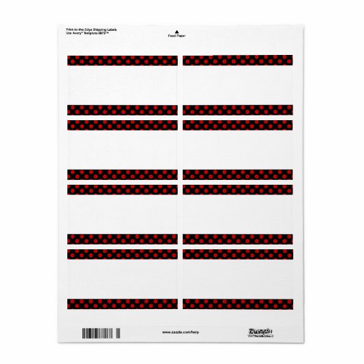 Middenband - Rode Bloemstippen Etiket (Full Sheet)