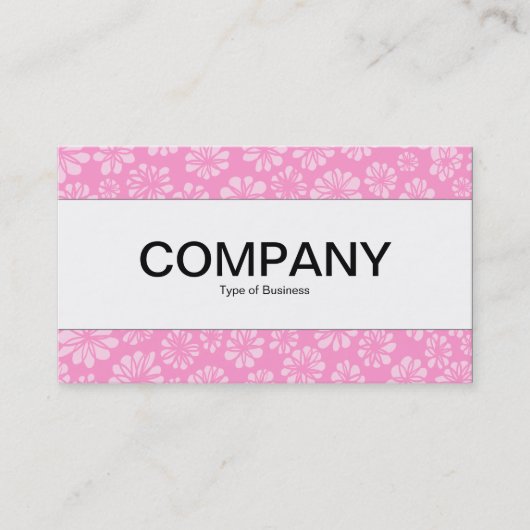 Middenband - Roze Floral Visitekaartje (Voorkant)