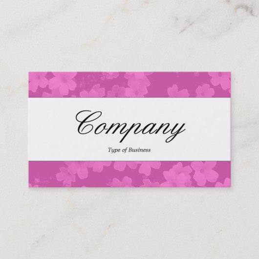 Middenband - script - Flowers - Roze Visitekaartje (Voorkant)
