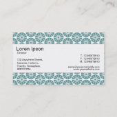 Middenband - Star Wheel - Ocean Green op White Visitekaartje (Achterkant)