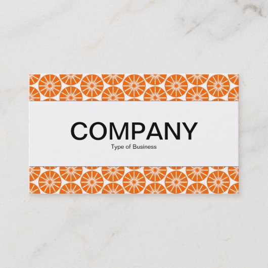 Middenband - Star Wheel - Oranje op wit Visitekaartje (Voorkant)