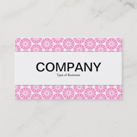 Middenband - Star Wheel - Roze op wit Visitekaartje (Voorkant)