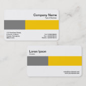 Middenband - twee tonnen - grijs en ambergeel visitekaartje (Voorkant / Achterkant)