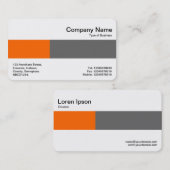 Middenband - Two Tones - Sinaasappel en Grijs Visitekaartje (Voorkant / Achterkant)