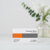 Middenband - Two Tones - Sinaasappel en Grijs Visitekaartje (Staand voorkant)