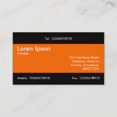 Middenband v2 - Oranje met zwart Visitekaartje (Achterkant)