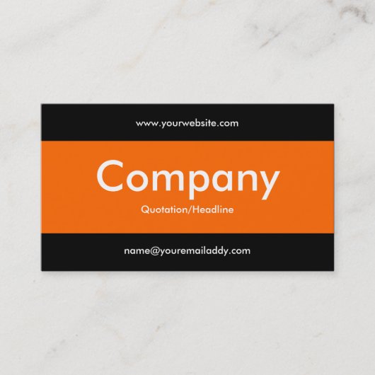 Middenband v2 - Oranje met zwart Visitekaartje (Voorkant)