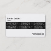 Middenband - Willekeurige nummers - wit op zwart Visitekaartje (Achterkant)