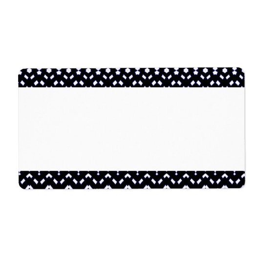 Middenband - Zwart & Wit Patroon Etiket (Voorkant)
