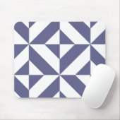 Middenblauw geometrisch deco kubuspatroon muismat (Met muis)