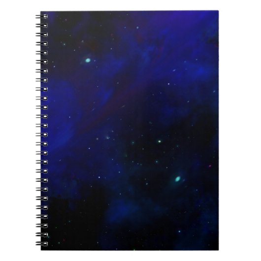 Middenblauwe lucht met sterren notitieboek (Voorkant)