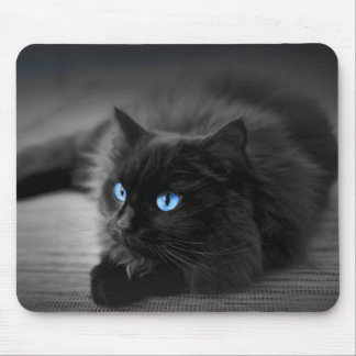 Middenblauwe Ogen Kat Kunst Muismat