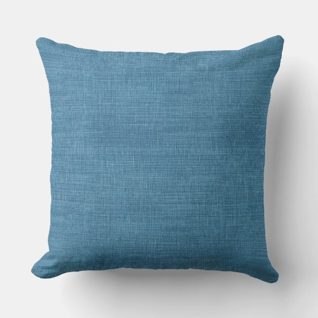 Middenblauwe Worp Kussen (Voorkant)