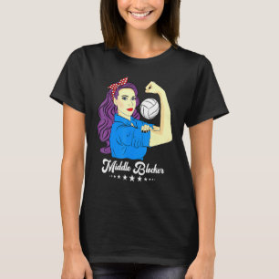 Middenblokker Sterke Vrouw Volleybalthee T-shirt