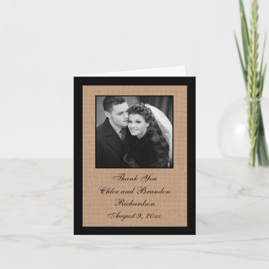 Middenbruine Jute Bedankkaart (Voorkant)