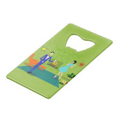 Middencentje Modern Couple Bottle Opener Creditkaart Flessenopener (Voorkant Gekanteld)