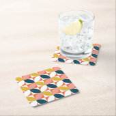 Middencentje modern lederen patroon kartonnen onderzetters (Insitu)