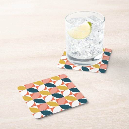 Middencentje modern lederen patroon kartonnen onderzetters (Insitu)