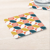 Middencentje modern lederen patroon kartonnen onderzetters (Schuin)