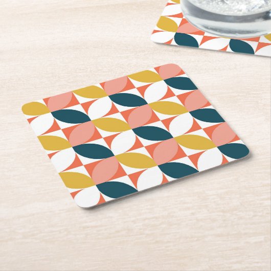 Middencentje modern lederen patroon kartonnen onderzetters (Schuin)