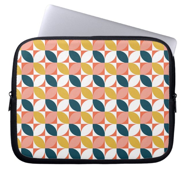 Middencentje modern lederen patroon laptop sleeve (Voorkant)