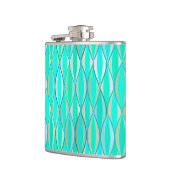 Middencentraaldruk - tinten turquoise heupfles (Links)
