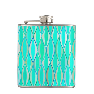 Middencentraaldruk - tinten turquoise heupfles
