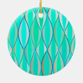 Middencentraaldruk - tinten turquoise keramisch ornament (Achterkant)