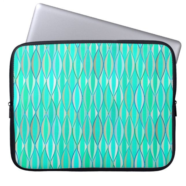 Middencentraaldruk - tinten turquoise laptop sleeve (Voorkant)