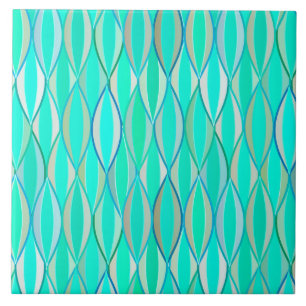 Middencentraaldruk - tinten turquoise tegeltje