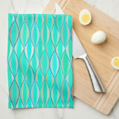 Middencentraaldruk - tinten turquoise theedoek (Quarter Fold)