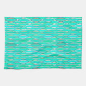 Middencentraaldruk - tinten turquoise theedoek (Horizontaal)