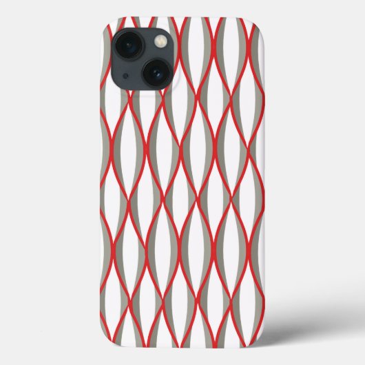 Middencentraalige lintafdruk - grijs, wit, rood Case-Mate iPhone case (Achterkant)