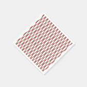 Middencentraalige lintafdruk - grijs, wit, rood servet (Hoek)