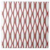 Middencentraalige lintafdruk - grijs, wit, rood tegeltje (Voorkant)