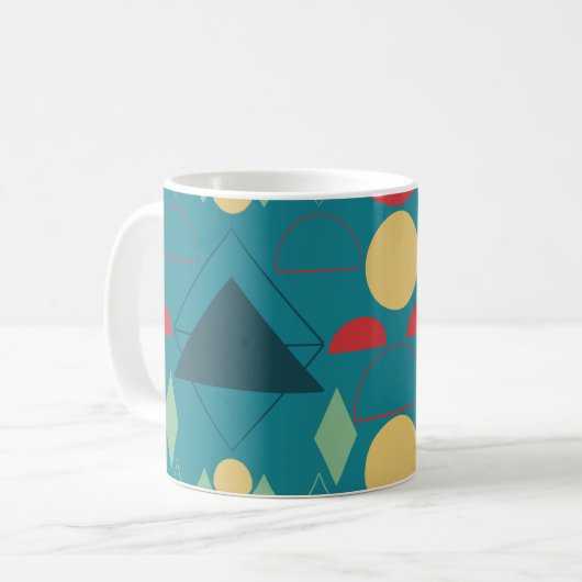 Middencentraalmodus Geometric Turquoise Koffiemok (Voorkant links)