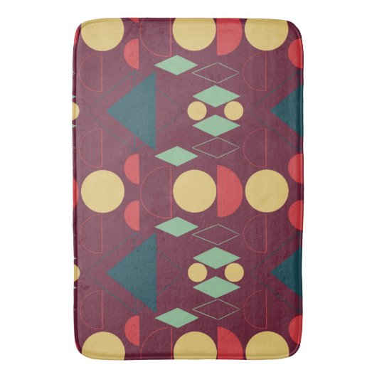 Middencentraalmotor Geometrische Fuchsia Badmat (Voorkant Verticaal)