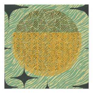 Middencentraalvormig geometrisch ontwerp perfect poster