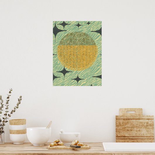 Middencentraalvormig geometrisch ontwerp poster (Keuken)