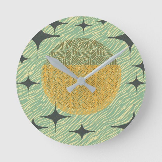 Middencentraalvormig geometrisch ontwerp ronde klok (Voorkant)
